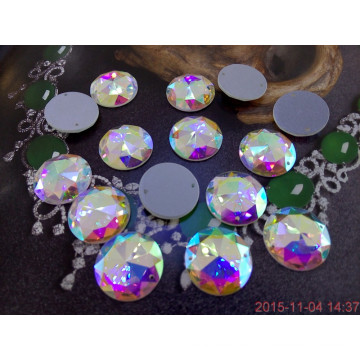 Round Sew on Rhinestones with Two Holes for Clothing Decoration